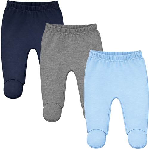 Image of 123 Bear Baby Soft Cotton Spandex Pants with Feet