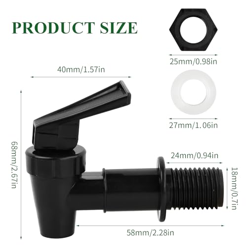 4er Pack Zapfhahn, Auslaufhahn Spender ErsatzhäHne Auslaufhahn Regentonne Wiederverwendbar, FüR Saft-, Kaffee-, Wasserspender, Bierfass, Schwarz