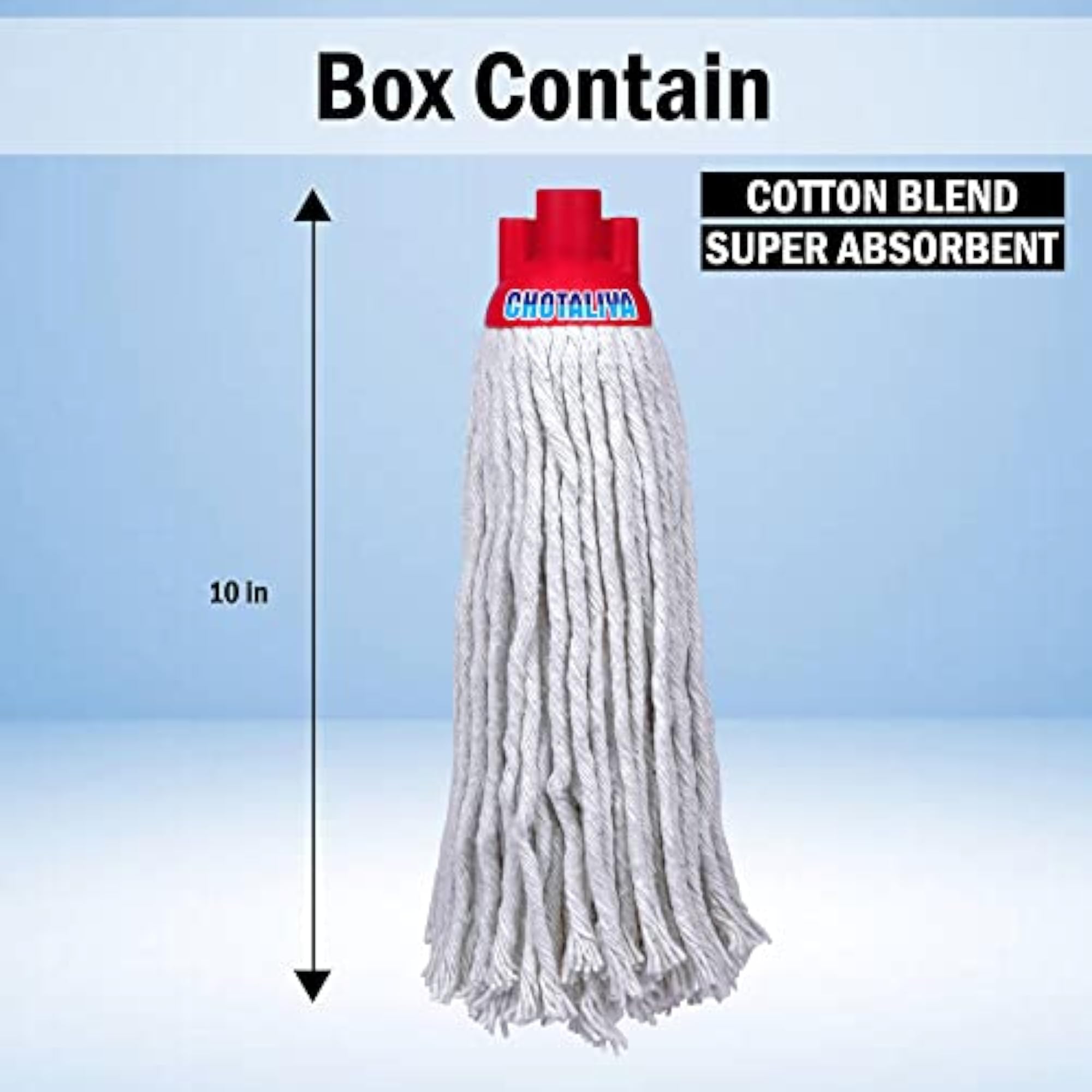 Round Cotton Mop Refill (Pack of 2, Red)