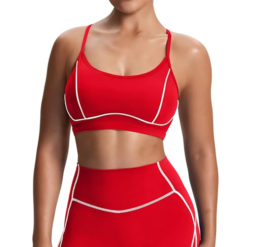 Image of Aoxjox Women's Workout Sports Bras Fitness Training Gym Lexi Lined Bra Yoga Crop Tank