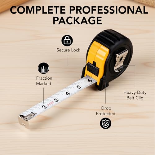 mr pen- steel retractable tape measure with fractions 25-foot easy read tape measure 25 ft
