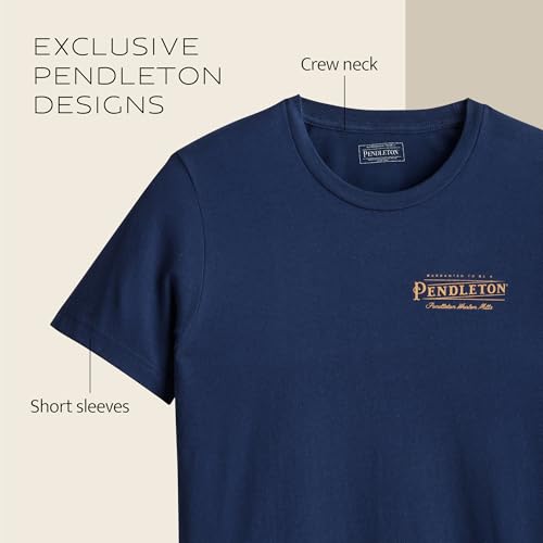 Image of Pendleton Men's Graphic T-Shirt, 100% Cotton Short Sleeve Tee, Soft Water-Based Print Casual Shirt, Crew Neck