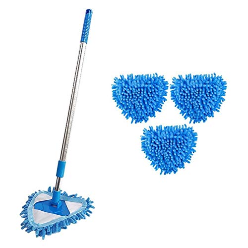 BZMRSDE Blue Mini Microfiber Mop can be Rotated 180 Degrees, Easy to Clean Household Bathroom Kitchen Ceiling Tile Floor BZMRSDE Blue Mini Microfiber Mop can be Rotated 180 Degrees, Easy to Clean Household Bathroom Kitchen Ceiling Tile Floor