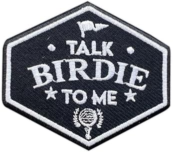 MEIYSTICK Talk Birdie to Me Embroidery Patches for Clothes Backpacks Hats Jeans Bags, Funny Quote Golf Size 3" Iron Patch or Sew On Patches, Master Golf Applique Embroidery Patches, Gift for Golfers