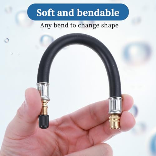 Image of Schrader Valve Extension Extenders Tire Valve Extension Dual Wheel Motorcycle Valves Stem 90 for Cars Truck Scooter Bikes