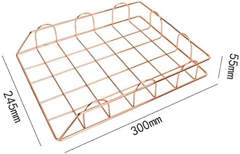 HBJWOV Folding Wrought Iron Letter Magazine Newspaper Holder Storage Rack File Tray for Office Desk Organizer Supplies(E)