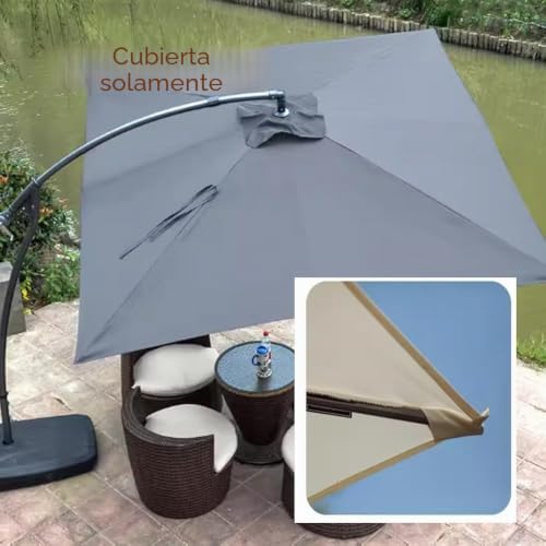 Sombrilla tela de repuesto 2.5x2.5m para solucionar el desgaste solar de toldos de 8 varillas 7