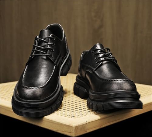 Retro Dress Oxford Shoes Platform Lace Up Casual Round Toe Non Slip Heightening Shoes Business Commuting Party Daily2