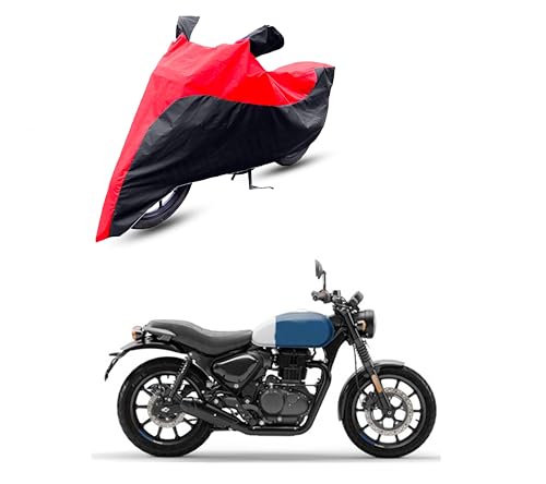 Image of Eagle Design Hunter 350 Two Wheeler Bike Cover Accessories - Dustproof - UV Protection - Premium Bike Cover Black Red