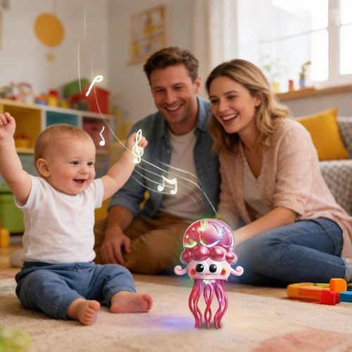 Juguetes interactivos con luz tipo medusa divertida con pilas luminosas 7