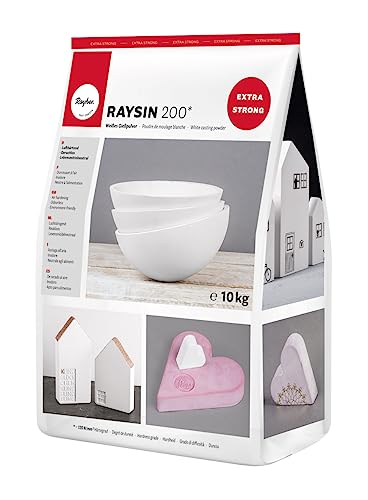 Rayher Pó moldar Raysin 200 branco, 10 kg de gesso em pó, seca ao ar, artesanato, 34475102