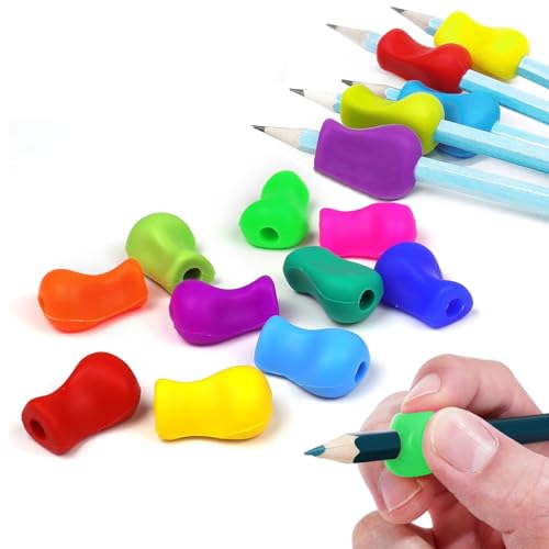 10 Pcs Pencil Grips, Silicone Pencil Grips for Children, Easy Ppen Grip, Writing Aid Pen Hold Grip, for Children Kids Pre Schoolers Adults Special Need Lefty or Righty Ergonomic Posture Correction