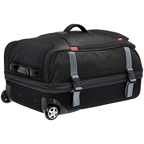 AmazonBasics Rolling Travel Duffel Bag Luggage with Wheels, Medium, Black