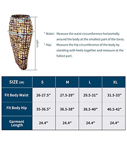 Pencil Skirts Womens Midi Length Plaid Knee Stretchy Skirt(Blue,Xl) #TOP5