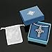 AUSSTO Stainless Steel Celtic Cross Necklace for Men, Double Sided Celtic Cross Irish Knot Prayer Pendent Necklace with Box Chain