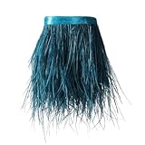 1,86 m Plumas de avestruces adornos de flequillo – Para un vestido de costura Artesanía Decoración de disfraces (Tul Azul)