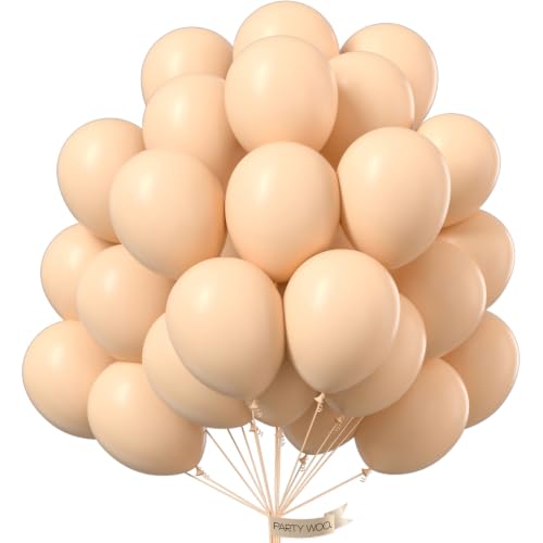 Image of PartyWoo Nude Balloons 50pcs Apricot Boho Fall Neutral Color 12 Inch