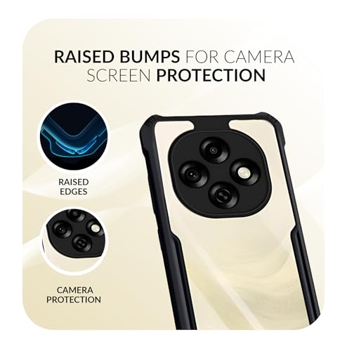 Image of Back Cover Case + Screen Protector for Oppo F31 Pro 5G | Transparent Black | TPU & PC Anti Yellow Mobile Phone Case Cover for Oppo F 31 Pro / F31 Pro 5G | 360 Degree Protection