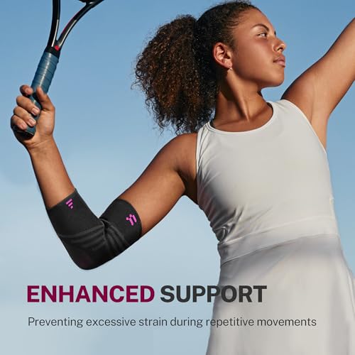 tennis elbow brace for men women with 2 contoured gel pads breathable knitted fabric non slip compression sleeve for golfer39s tennis elbow pain relief 1 pack size m