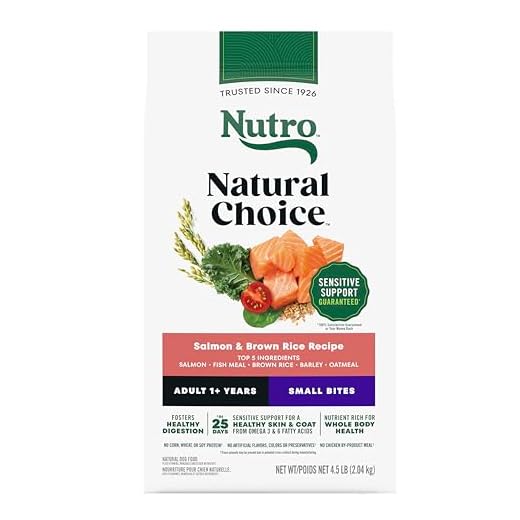 Nutro Natural Choice Adult Small Bites Dog Food, Salmon & Brown Rice Recipe, 4.5 lb. Bag