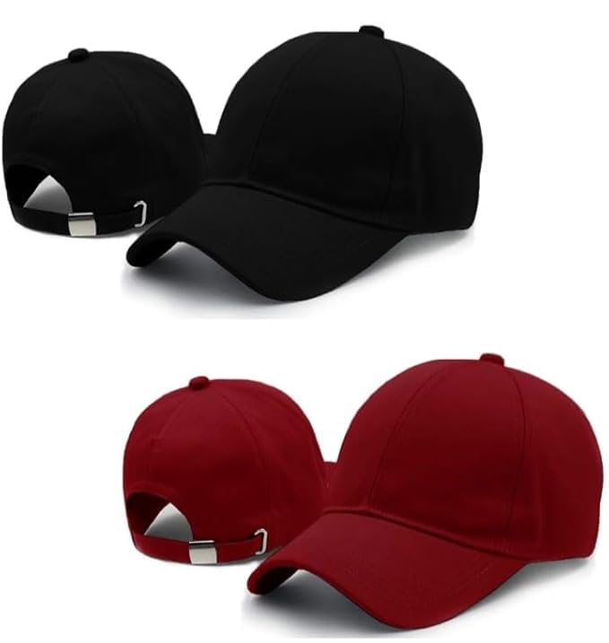 MIK Plain Colour Baseball Sports Cap ( Pack of 2)-image-48