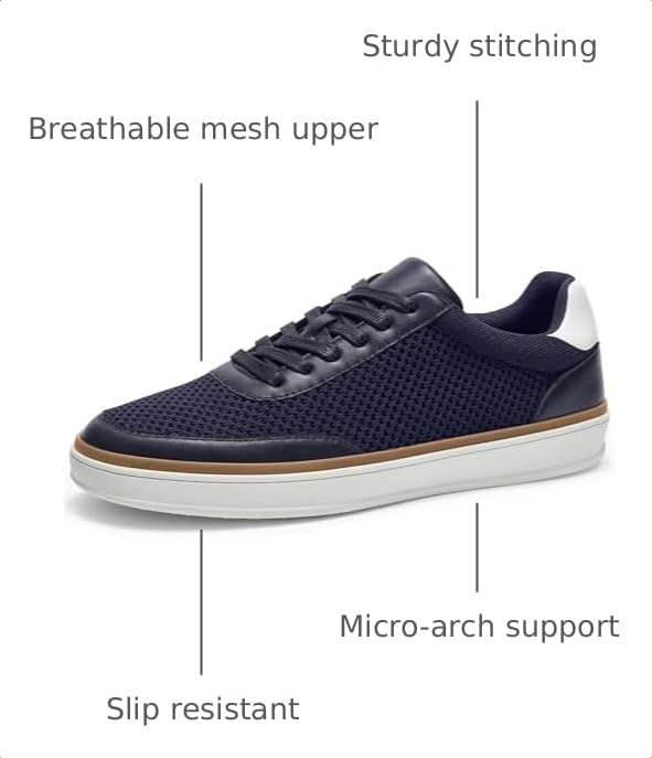 Image of Coostar Mens Casual Shoes Breeze Mesh Dress Sneakers Lace-up Shoe Lightweight