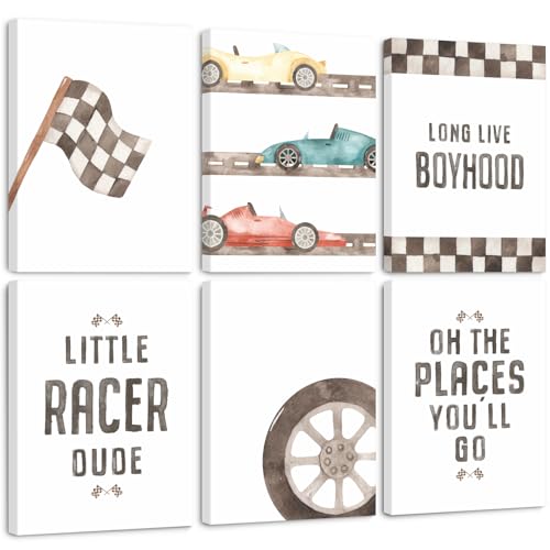 Pennclys Race Car Wall Art Boys Room Canvas Wall Decor