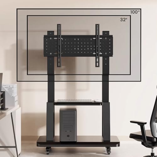 Soporte móvil para TV de piso universal con ruedas miniatura 6