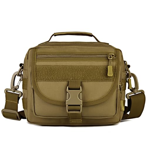 Bolso bandolera táctico hombre pequeño militar marrón para deporte y outdoor