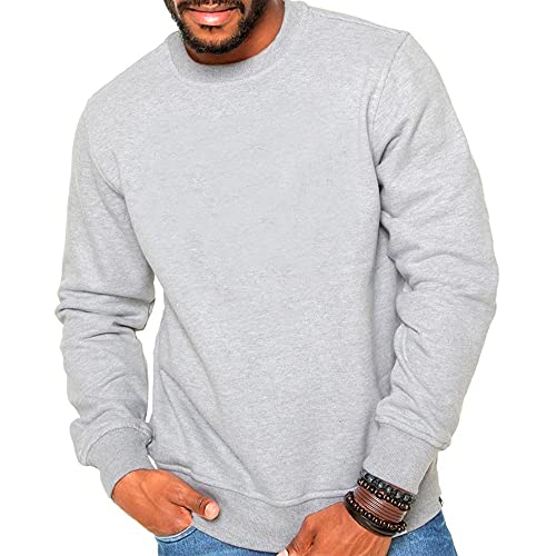 Moletom Gola Careca Blusa de Frio Fechado Flanelado Moleton Sem Capuz Blusão Casaco de Algodão Uniss