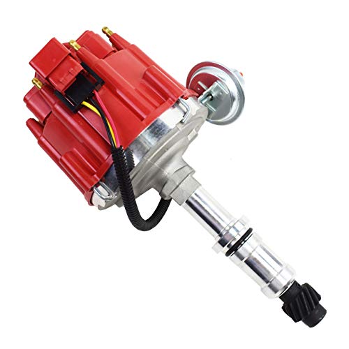 A-Team Performance - Hei Distributor 65,000 Volt Coil Auto Parts Replcament - Compatible With Buick Odd Fire 231 3.8L V6 225 Jeep 3.7L Dauntless One Wire Installation Red Cap #TOP6