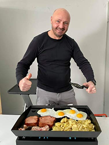 Foto von ACTIVA Plancha Grillplatte I Hochwertige Gas Grillplatte inkl. 3 Brenner je 2,1 KW I Plancha mit großer Grillfläche 50cm x 31cm