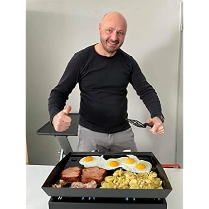 ACTIVA Plancha Grillplatte I Hochwertige Gas Grillplatte inkl. 3 Brenner je 2,1 KW I Plancha mit großer Grillfläche 50cm x 31cm – Bild 8