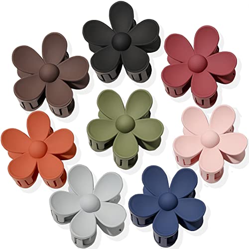 Flower Hair Clips 8PCS Large Matte Daisy Hair Claws Strong
