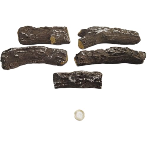 The Stove Wizard Gas Fire Coal Replacement 5 Piece Delamere Ultra HD Ceramic Fibre Log Set for Gas, Electric, LPG & Bio Ethanol Fires