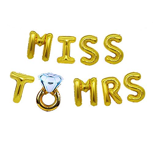 16 Inch Gold Miss to Mrs Ring Balloon Bridal Shower Supplies Decorations Wedding Decorations Banner Bachelorette Party Decorations