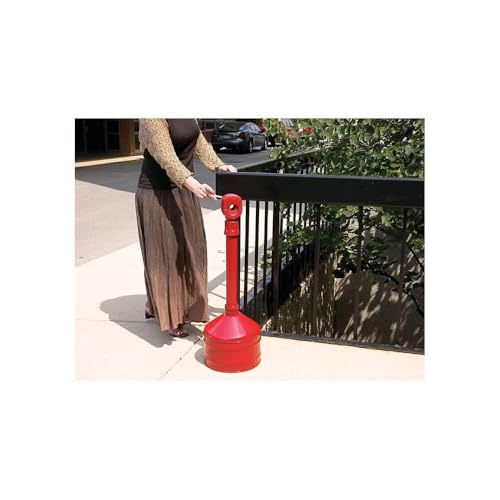 Justrite 26810R Heavy Duty Outdoor Ashtray,Base And Neck Steel thumb #1