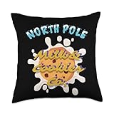funny baking christmas North Pole Milk & Cookie Co-Funny Christmas Baking Crew Throw Pillow, 18x18, Multicolor