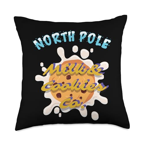 funny baking christmas North Pole Milk & Cookie Co-Funny Christmas Baking Crew Throw Pillow, 18x18, Multicolor