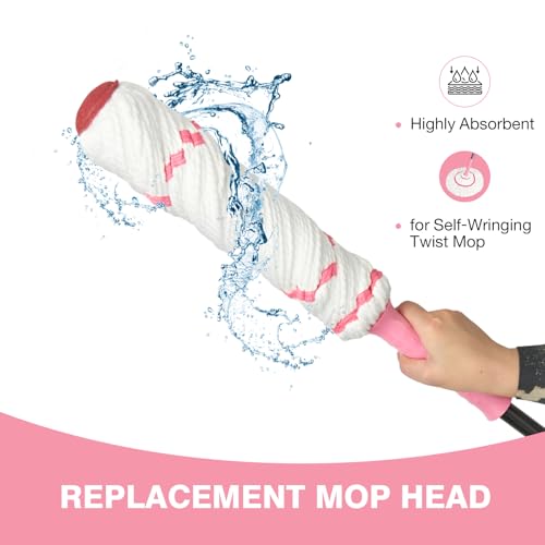 Image of Replacement Mop Head,Suitable for XXFLOWER Self-Wringing Twist Mop | Replacement Self-Wringing Mop,Hand Washable for Floor, Kitchen, Bedroom, Indoor and Outdoor Cleaning (Not Include Handle)