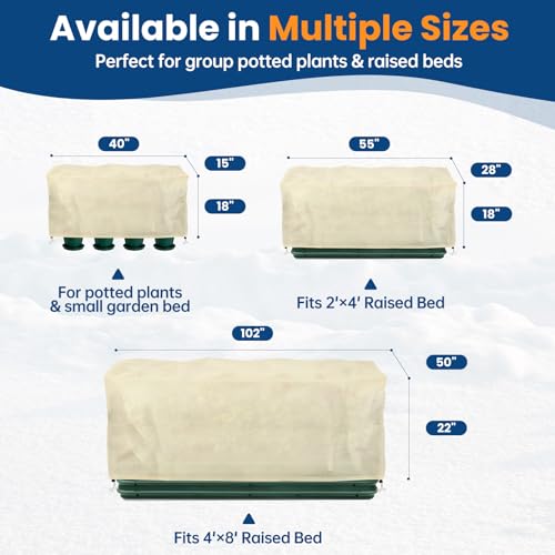 Homoda Plant Covers Freeze Protection, 2 Pack Garden Covers for Potted Plants, Frost Cloths for Outdoor Plants, Winter Protection for Vegetables & Flowers (40"×15"×18") by Homoda - Used condition - Image 3