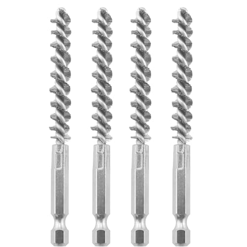 MTQY 4PCS Diameter 8mm Silver Stainless Steel Golf Club Head Brushes Golf Club Core Cleaning Tool Wire Brush for Electric Drills