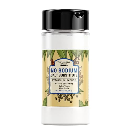 Unpretentious No Sodium Salt Substitute, Potassium Chloride, Salty Taste, Fine Grain (9.12 Ounce)