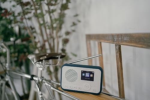 SANGEAN WFR-39 – Kompaktes, portables Internet-Radio mit WiFi, Musik-Streaming, DAB+/FM - Einfache Bedienung via Control-App, Weiß-Blau