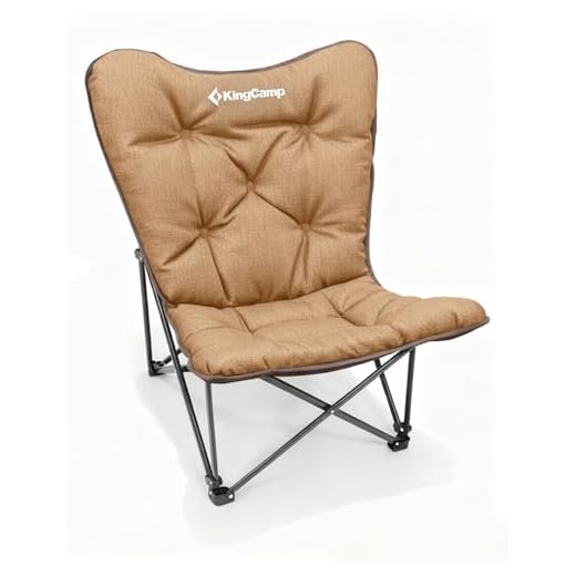 KingCamp Folding Comfy Butterfly Chair Oversized Padded Camping Chairs for Adults Comfortable Camp Chair 300lbs Heavy Duty with High Back for Outdoor Lawn Patio Bedroom Living Room Dorm