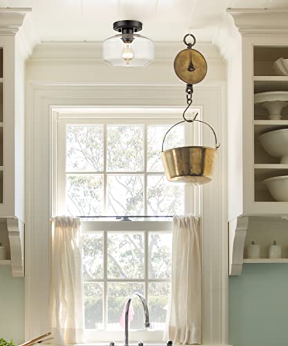 Jeenkae Modern Farmhouse Flush Mount Ceiling Light Black Small Hallway Light Fixtures For Laundry Room Entryway #TOP3