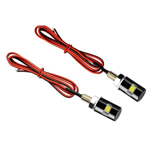 Rupse 2pcs License Plate Light,12V Waterproof LED Bulb,License Tag Screw Bolt Lamp for Car Motorcycle Truck RV ATV Bike (White) (2 PCS, White)
