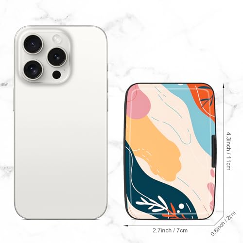 Image of Card Holder Credit Cards Holder for Women RFID wallet women Business Card Holder Wallet Mini Aluminum Card Wallet RFID Blocking Slim Metal Hard Card for Women, Abstract Figure