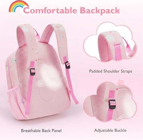 Image of Frantic Waterproof Polyester 35 L School Backpack With Pencil /Staionery Pouch School Bag Class 1 to 8 Daypack Picnic Bag For School Going Boys & Girls(RR Pink Rainbow Dreams B)