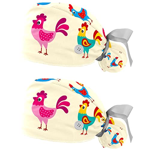 Chapeaux de travail poussins mignons casquettes bouffantes unisexes JDEZ pour cuisine